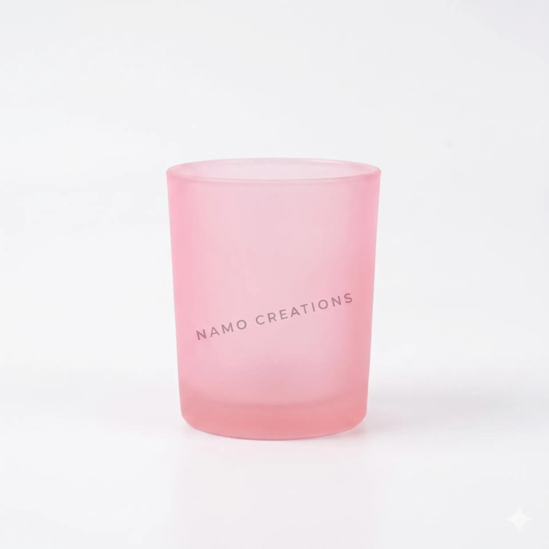 [140022] 75 ml Frosted Glass Jar for Candle Making | Matt Finish (Pink)