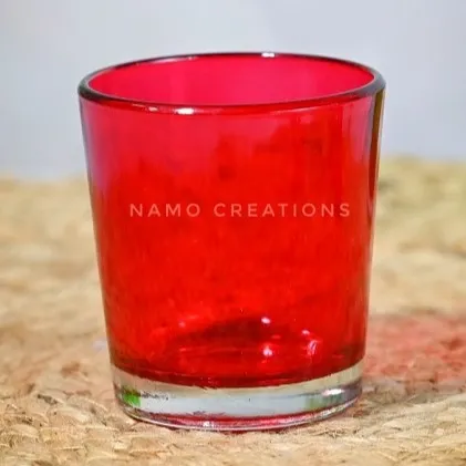 [140067] 100 ml Shiny Glass Jar for Candle Making | Gloss Finish (Red)