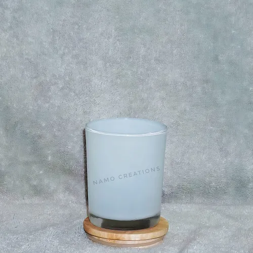 [140073] 200 ml Shiny Glass Jar for Candle Making | Gloss Finish (White)