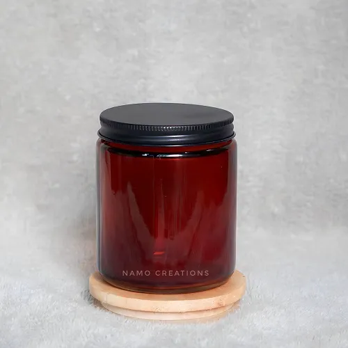 100 ml Screw Cap Amber Glass Jar for Candle Making (Piramal)