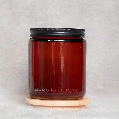 [140090] 250 ml Screw Cap Amber Glass Jar for Candle Making