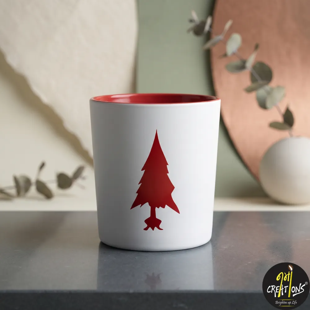 [140127] 200 ml Christmas Tree Designer Glass Jar for Candle Making