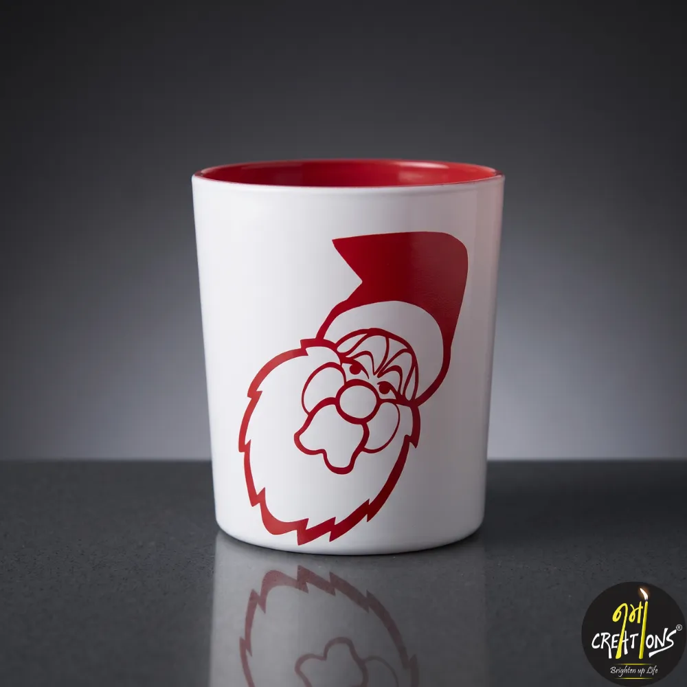 [140129] 200 ml Santa Claus Designer Glass Jar for Candle Making