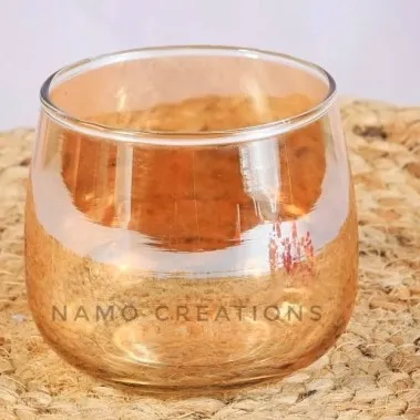 [140122] 250 ml Luster Glass Jar for Candle Making (Yellow)